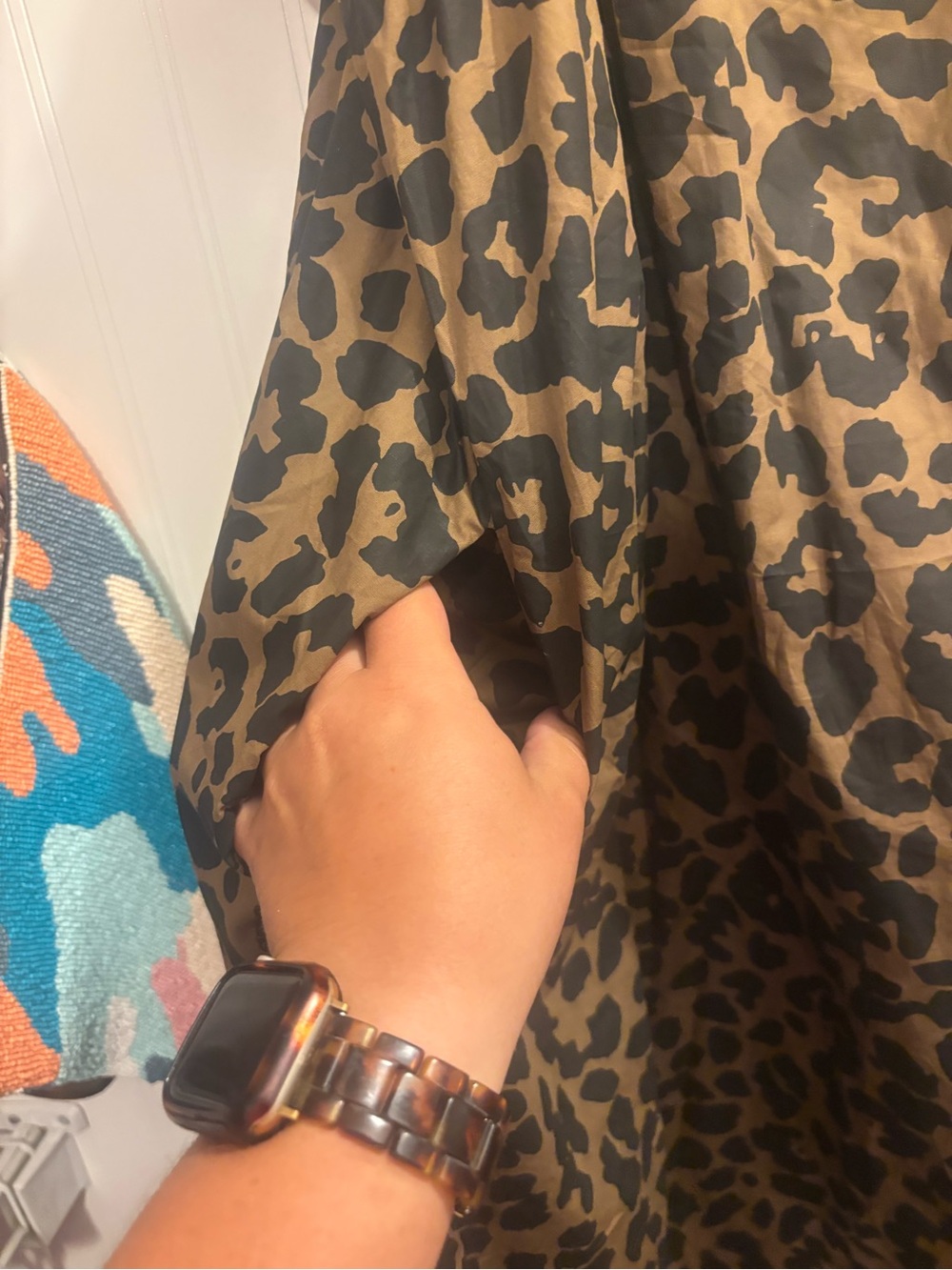 Things Between Leopard Print Smocked Strap Maxi Dress - Brown - Picture 5 of 5